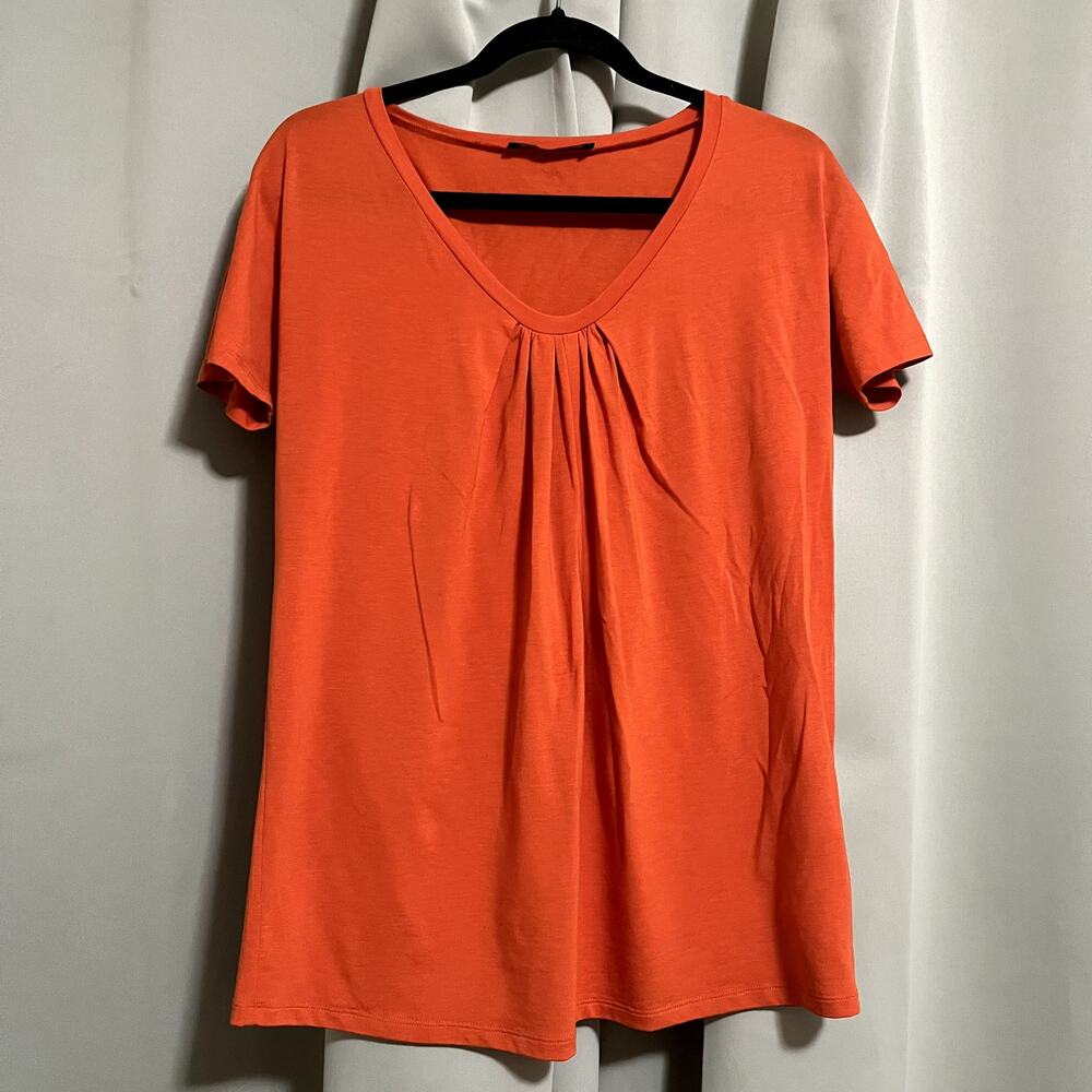 Weekend MaxMara Orange Scoop Neck Short Sleeve Top